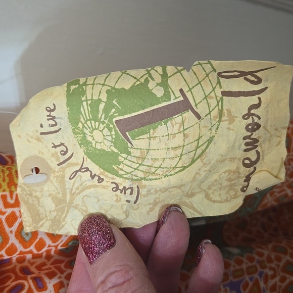 BOHO Orange PAISLEY ON OR OFF SHOULDER HI LO FUN LARGE DRESS - Picture 3 of 7